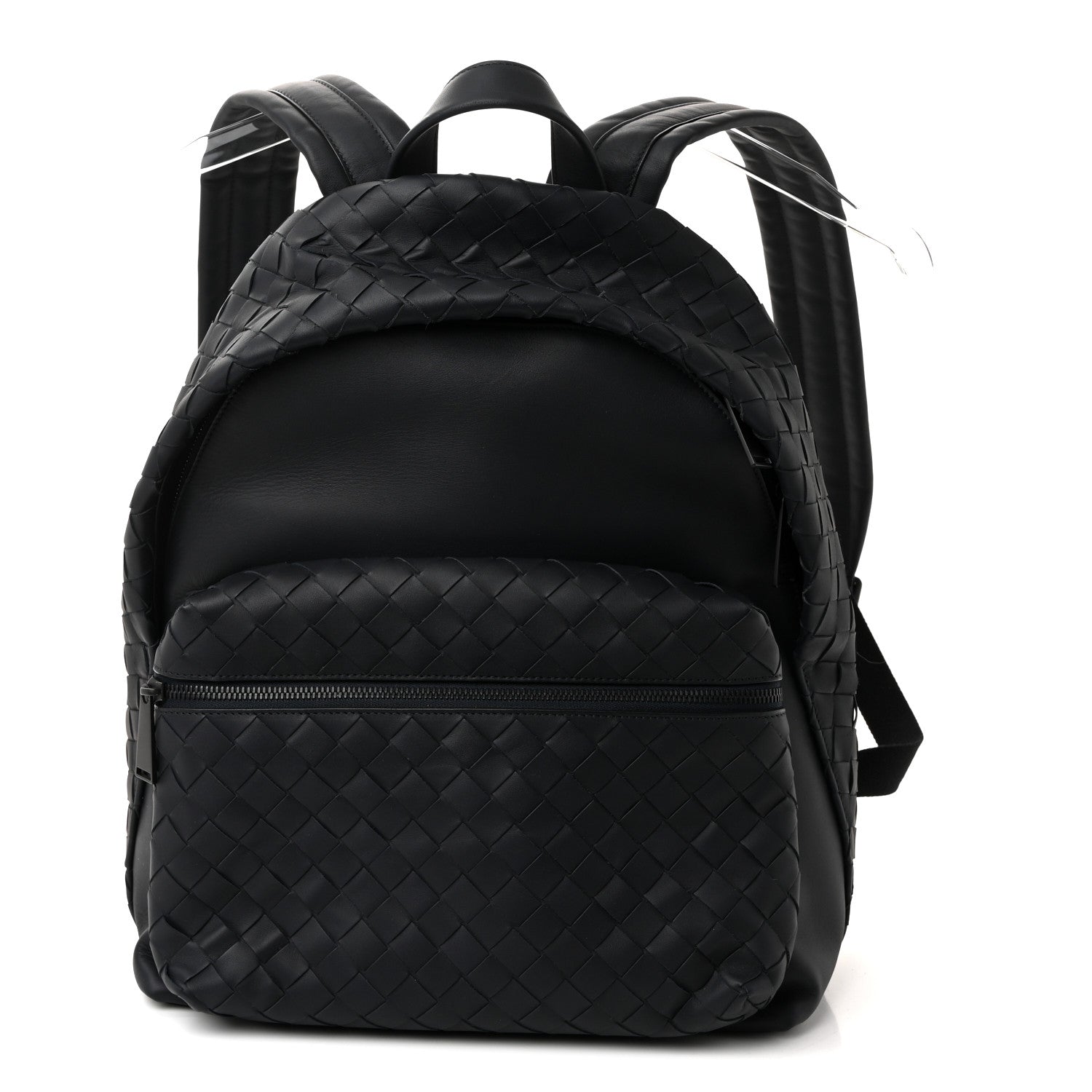 Bottega Veneta Smooth Calfskin Intrecciato Borsa Backpack Navy 1 of 9