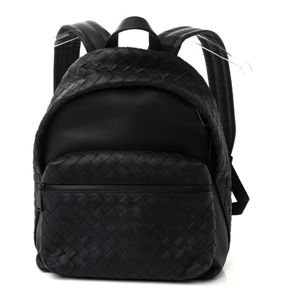 Bottega Veneta Smooth Calfskin Intrecciato Borsa Backpack Navy 1 of 9