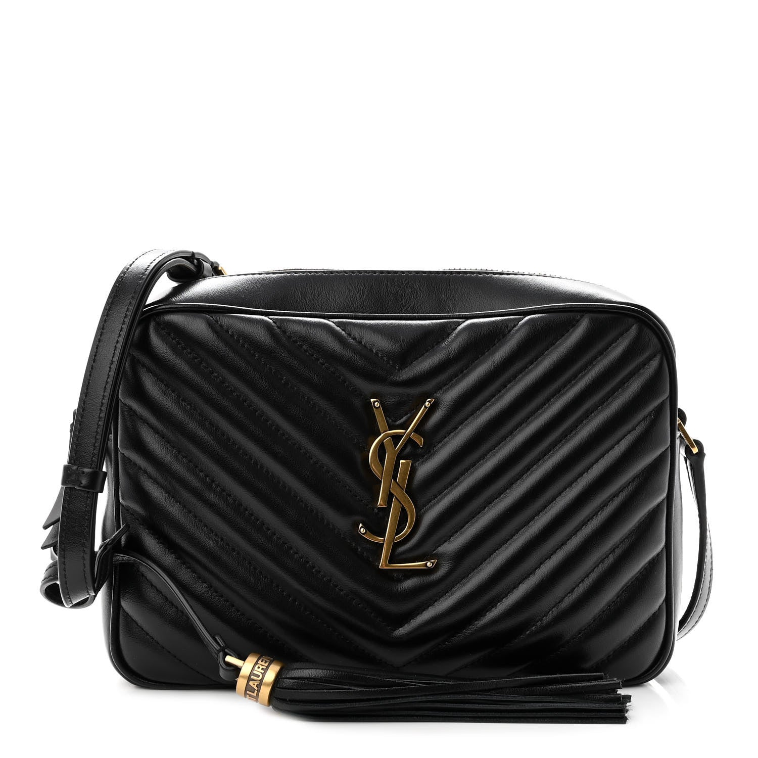 Saint Laurent Calfskin Matelasse Monogram Lou Camera Bag Black 1 of 8