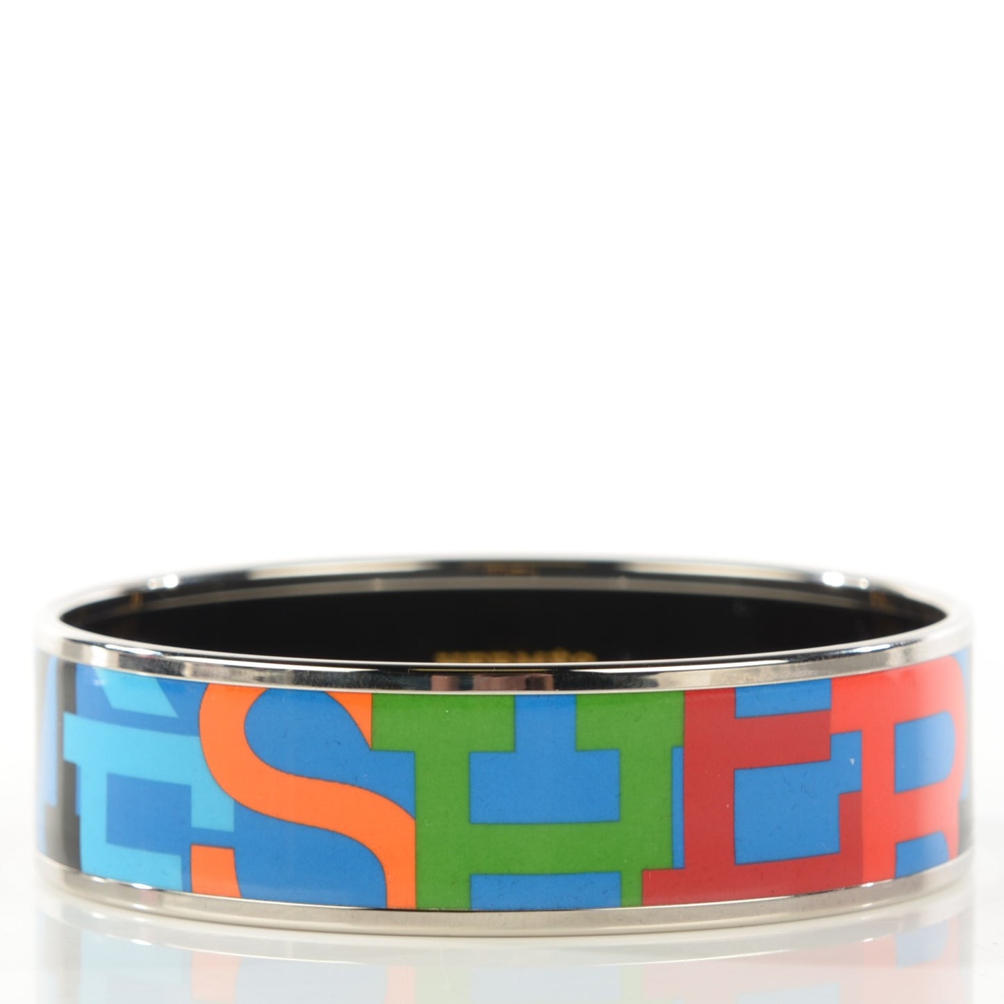 Enamel Wide Printed Capitales Bracelet 62