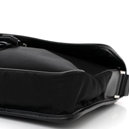Prada Tessuto Nylon Saffiano Logo Messenger Bag Black 10 of 11