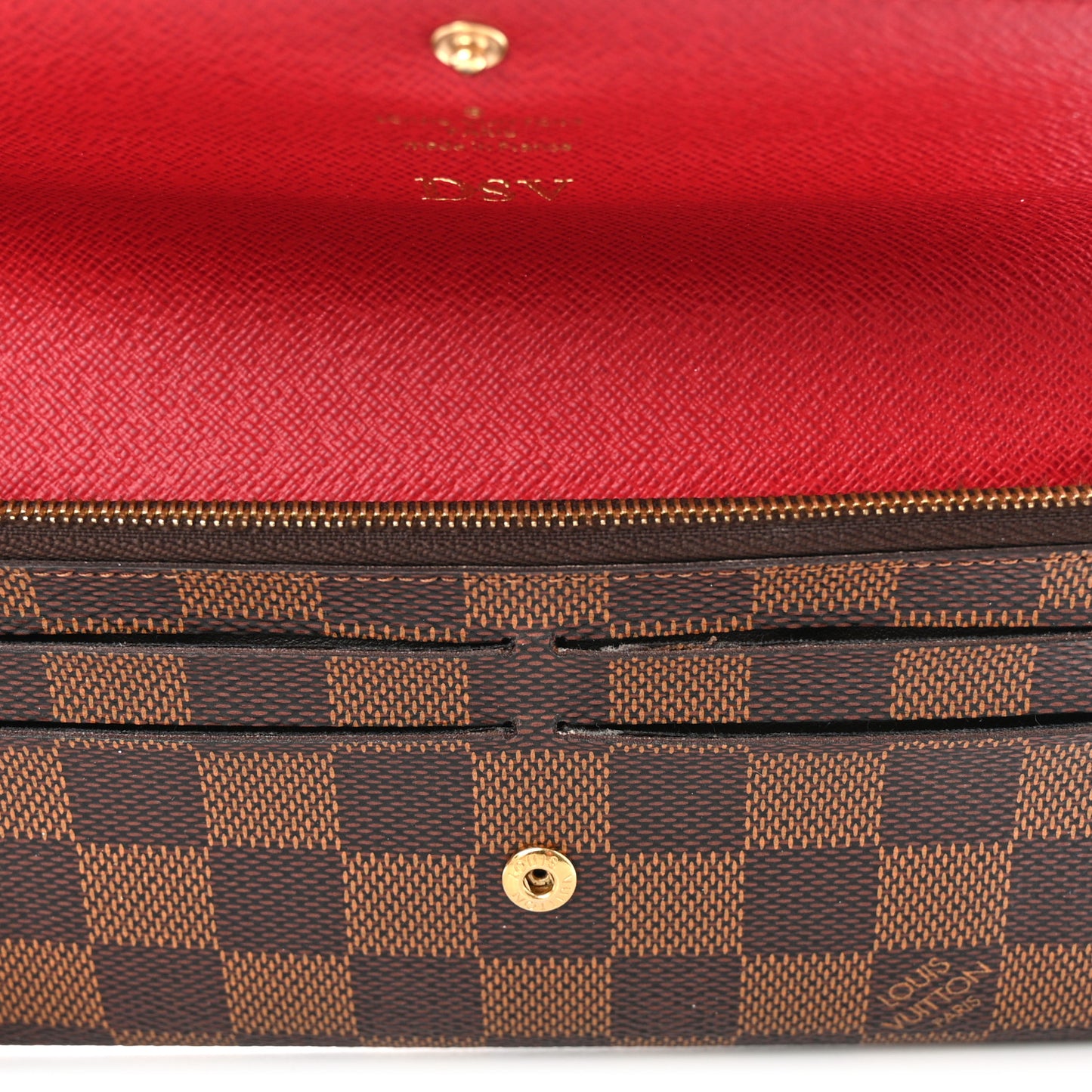 Damier Ebene Emilie Wallet Red