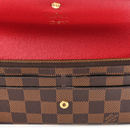 Louis Vuitton Damier Ebene Emilie Wallet Red 10 of 13