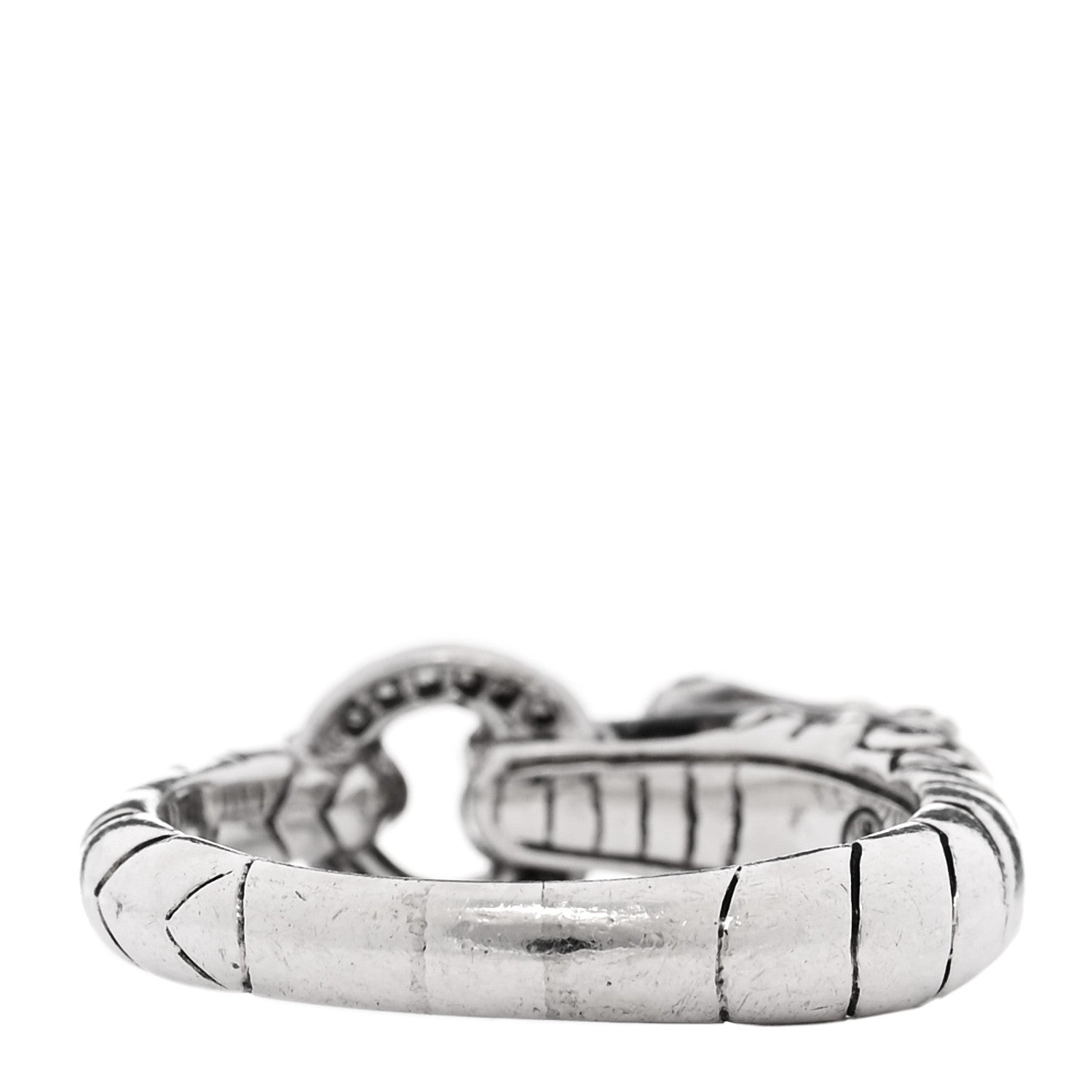 John Hardy Sterling Silver Diamond Naga Dragon Head Ring 56 7.5 3 of 4