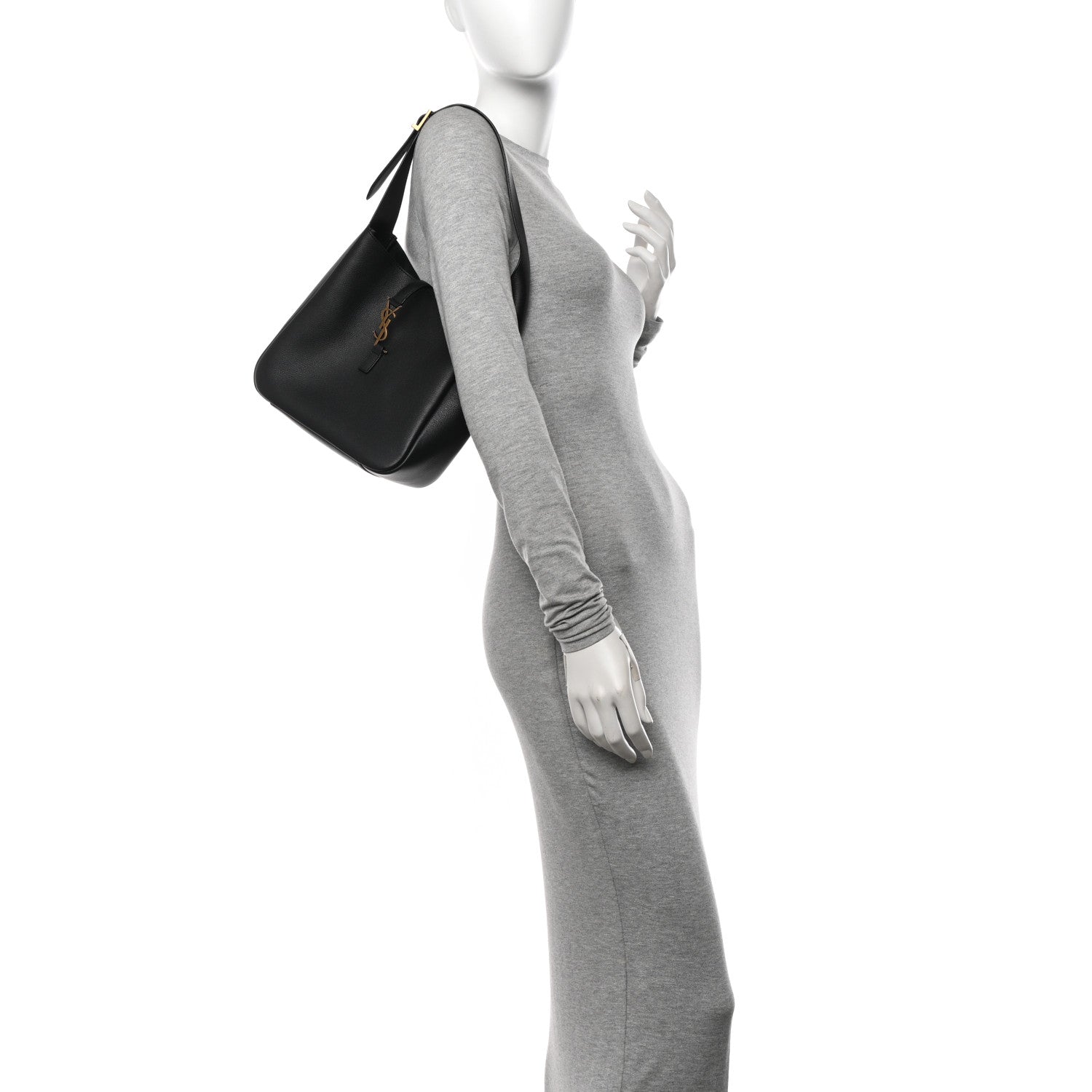 Saint Laurent Smooth Calfskin Small Le 5 A 7 Soft Hobo Black 2 of 10