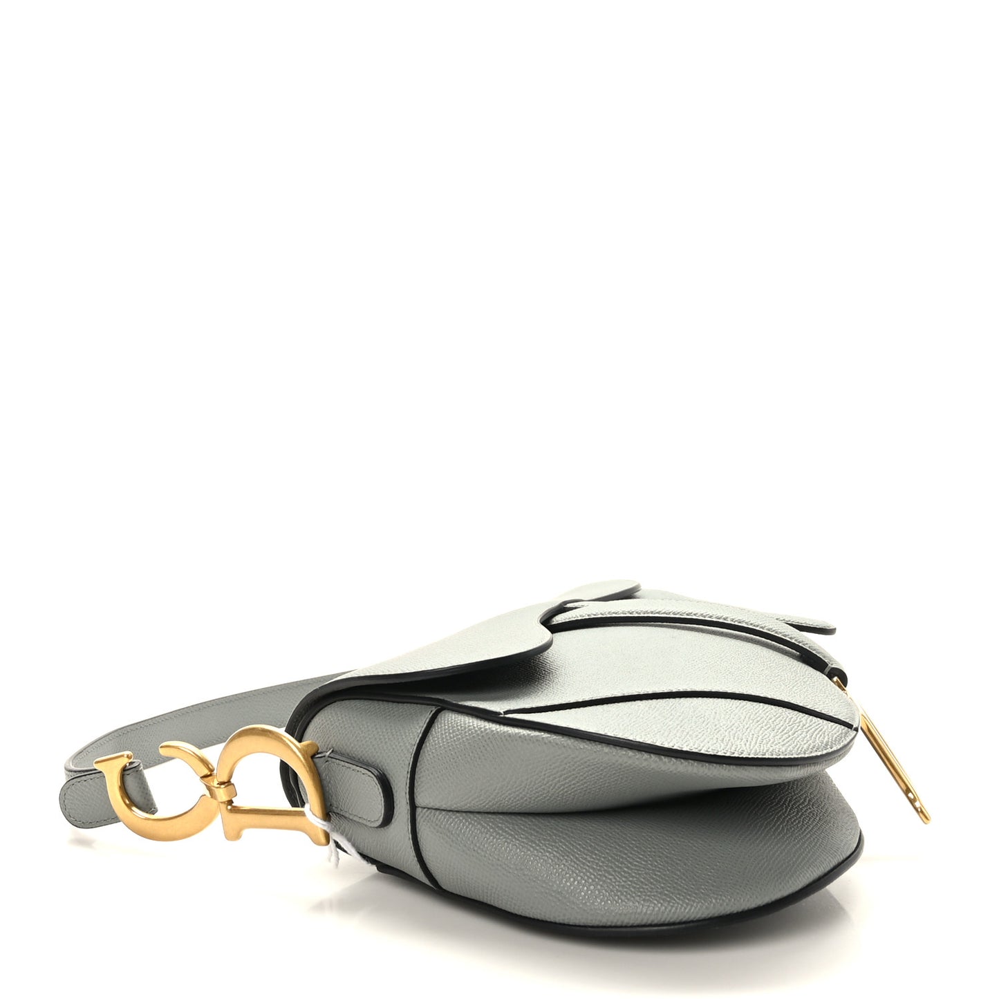 Grained Calfskin Saddle Bag Grey