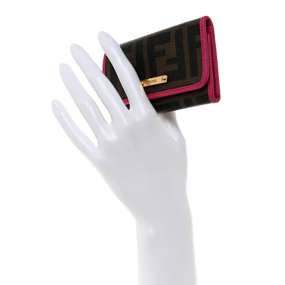 Fendi Zucca Spalmati Vitello Elite 6 Key Holder Tobacco Ciclamino 2 of 10