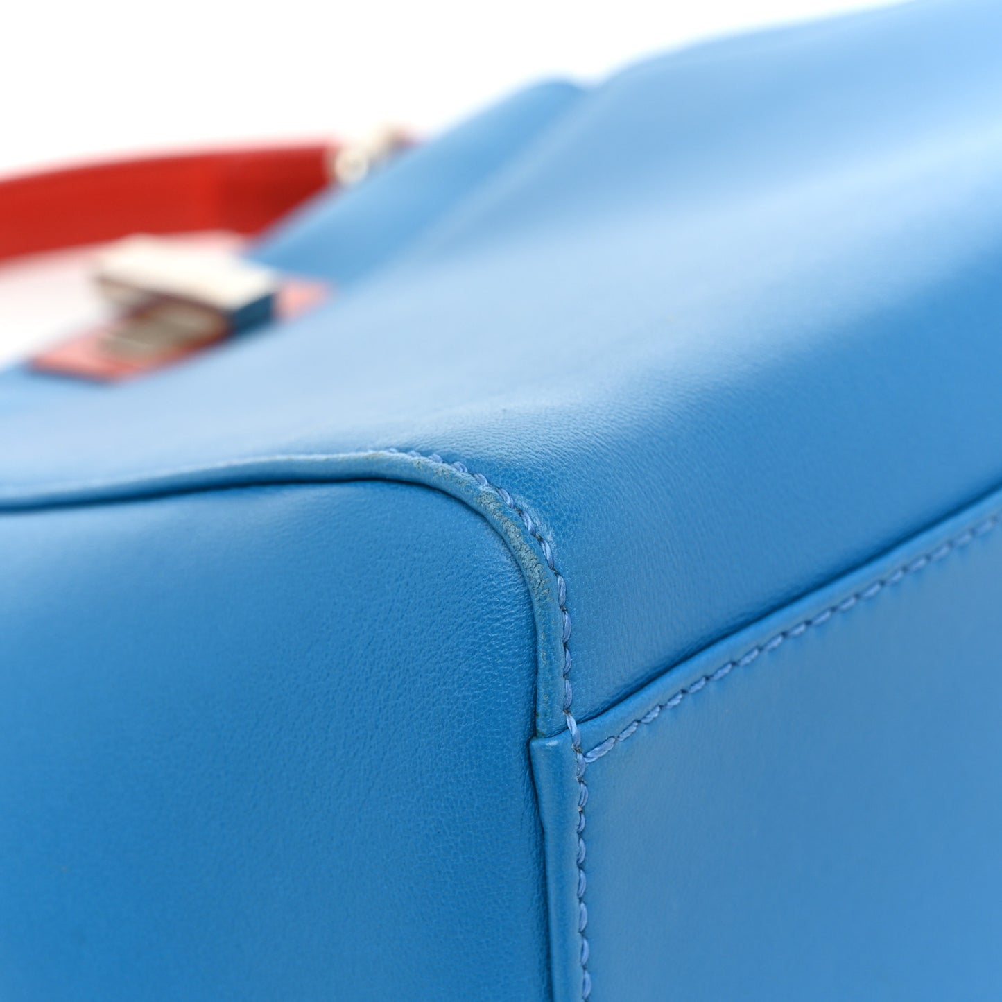 Nappa Colorblock Mini Peekaboo Iconic Satchel Blue Royal Papavero Cuoio