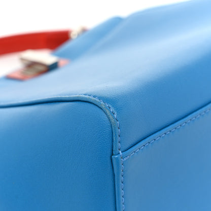 Fendi Nappa Colorblock Mini Peekaboo Iconic Satchel Blue Royal Papavero Cuoio 11 of 12