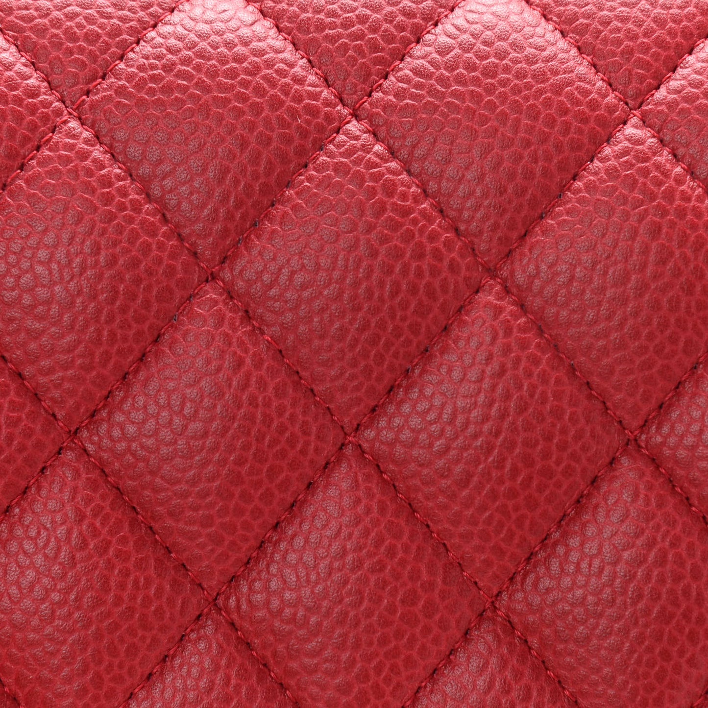 Caviar Quilted Medium Double Flap Red
