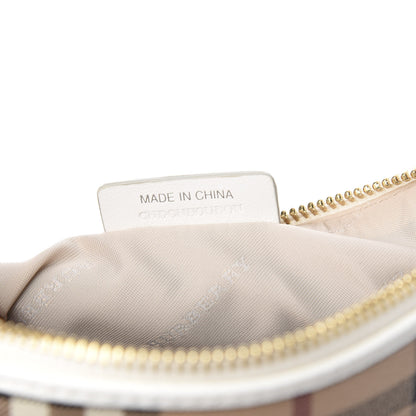 Burberry Haymarket Check Small Peyton Crossbody Clutch Bag White 6 of 9