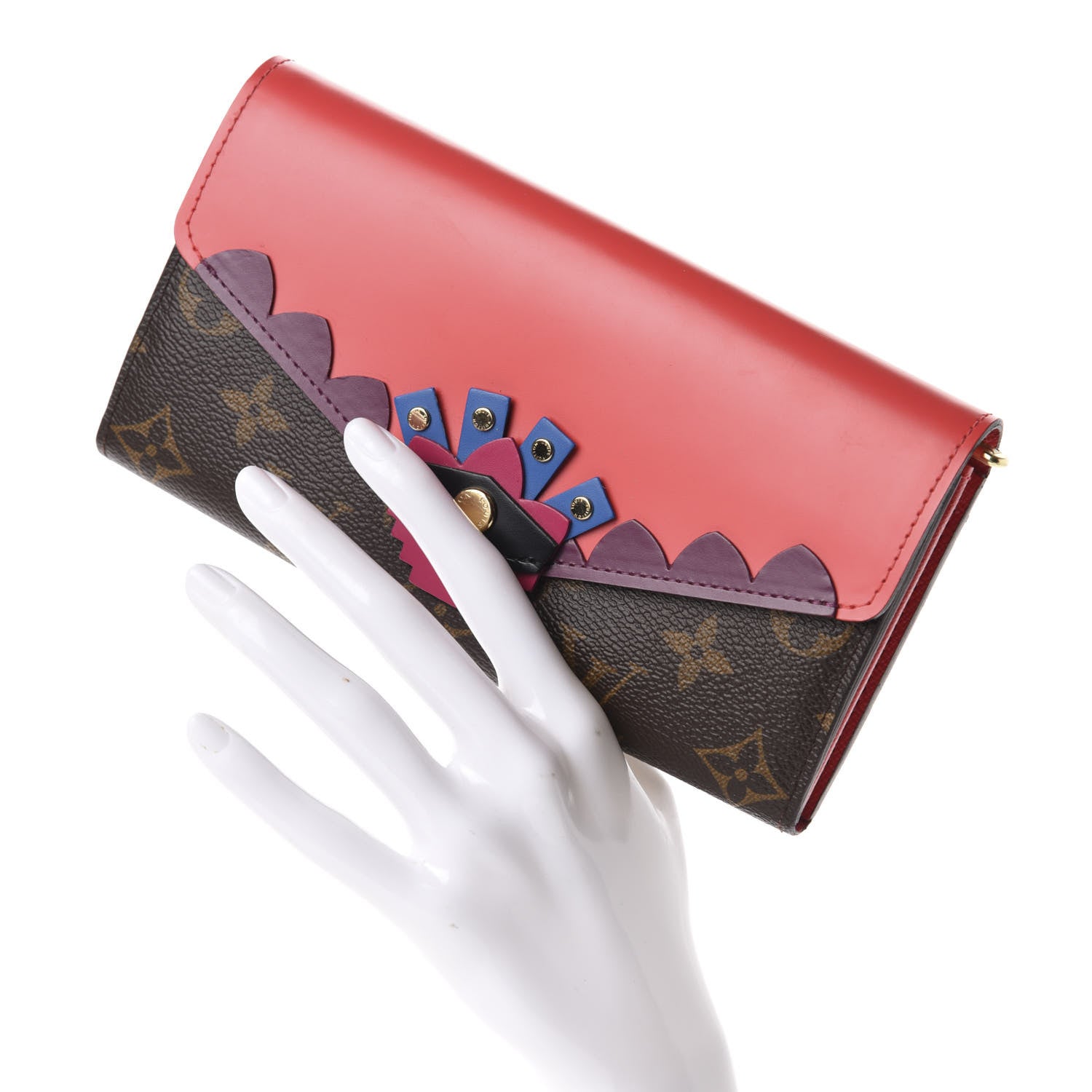 Louis Vuitton Monogram Totem Sarah Wallet Flamingo 2 of 6