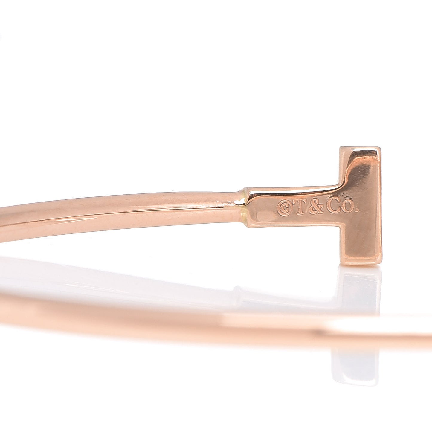 18K Rose Gold Narrow T Wire Bracelet