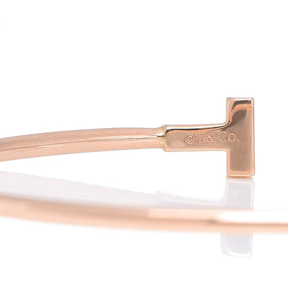 Tiffany 18K Rose Gold Narrow T Wire Bracelet 4 of 6