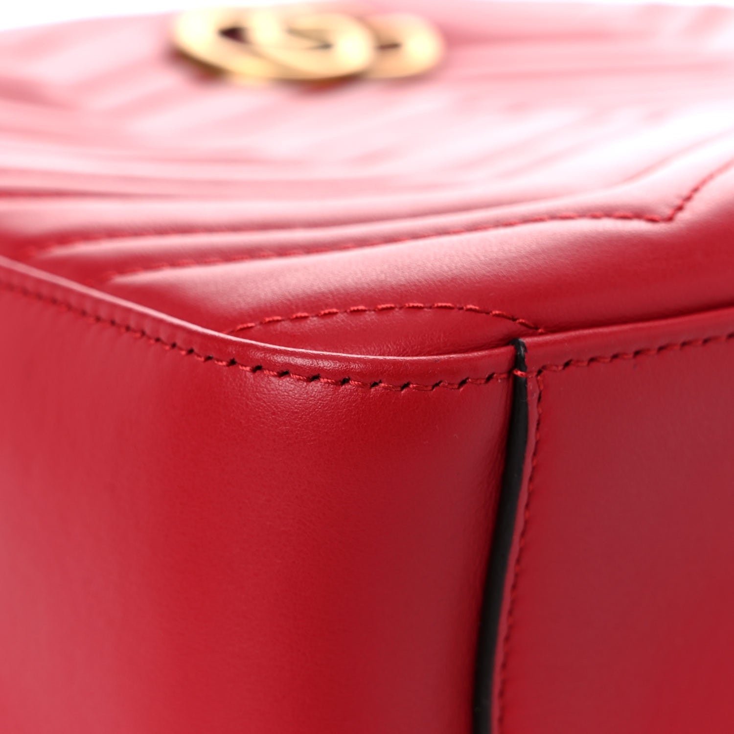 Gucci Calfskin Matelasse GG Marmont Dome Backpack Hibiscus Red 9 of 15