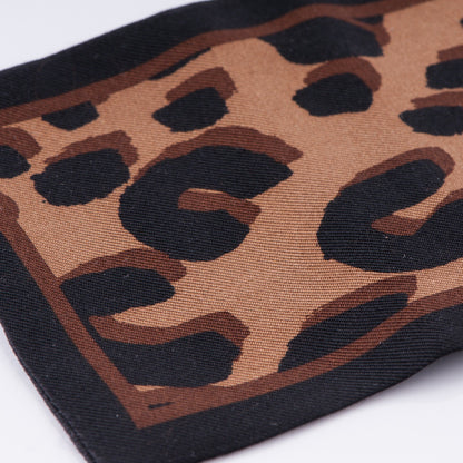 Louis Vuitton Silk Leopard Bandeau Scarf Marron 5 of 8