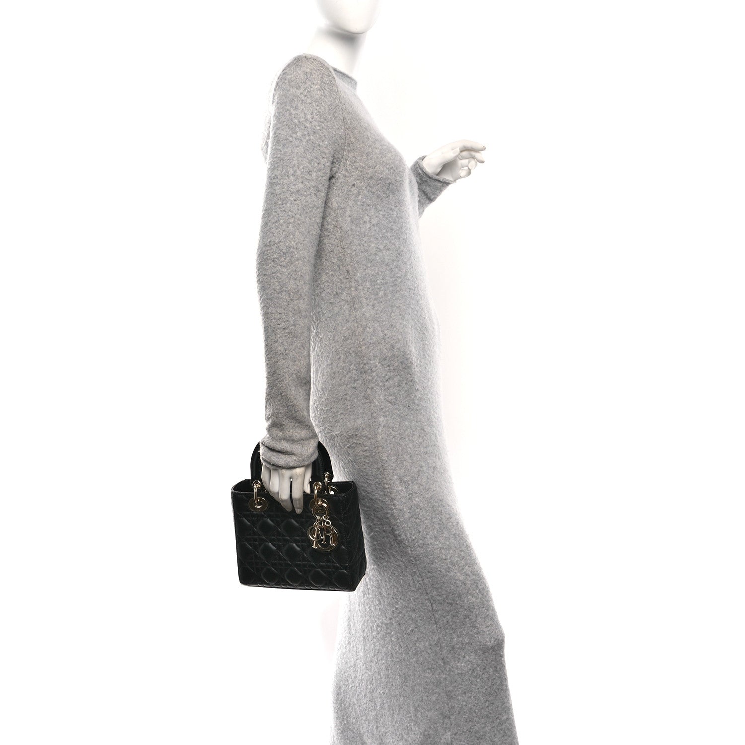 Christian Dior Lambskin Cannage Small My ABCDior Lady Dior Black 2 of 9