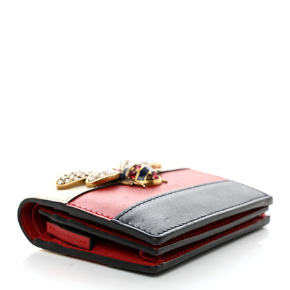 Gucci Calfskin Queen Margaret Card Case Wallet Blue Agata Hibiscus Red Mystic White 4 of 7