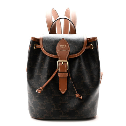 Celine Triomphe Canvas Calfskin Mini Folco Backpack Tan 1 of 9