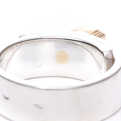 Hermes Sterling Silver 18K Yellow Gold Kelly Cadena Ring 54 6.25 17 of 17