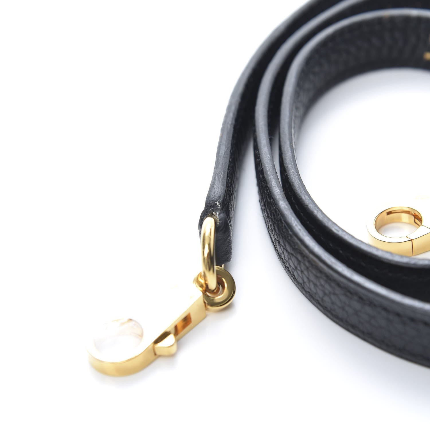 Hermes Taurillon Clemence Kelly Shoulder Strap Black 907741