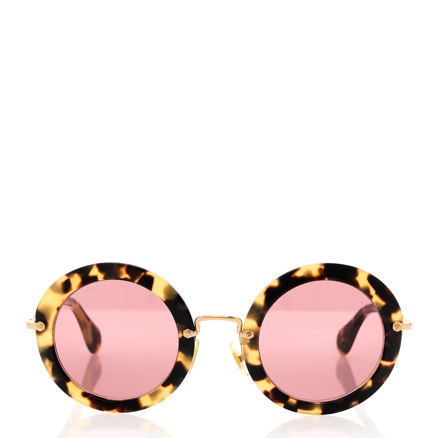Miu Miu Round Sunglasses SMU13N Tortoise 2 of 8