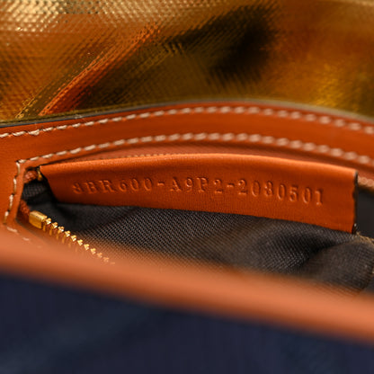 Fendi Denim Vitello King FF Embroidered Baguette Blue Cuoio 7 of 10
