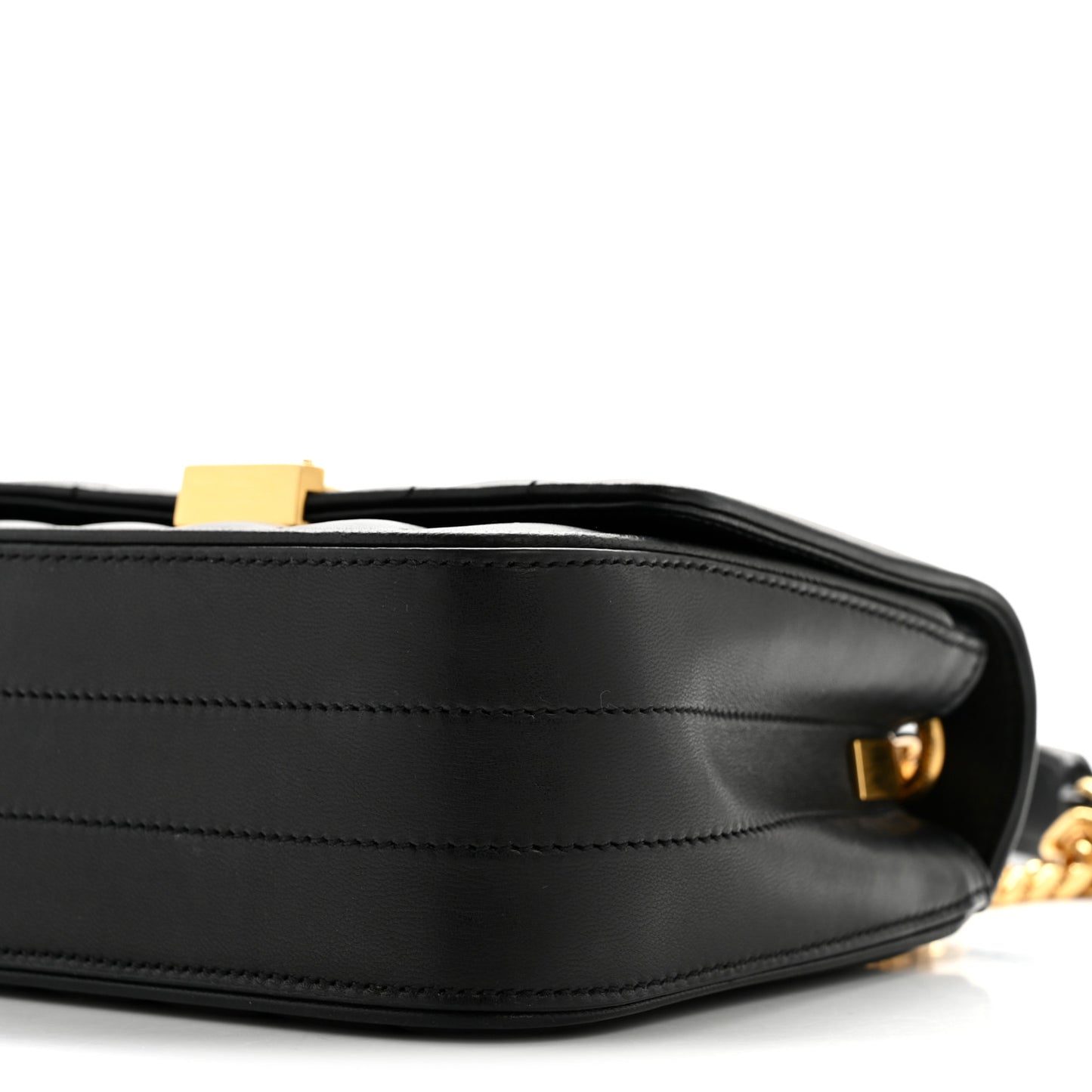 Lambskin Matelasse Monogram Small Vicky Chain Bag Black