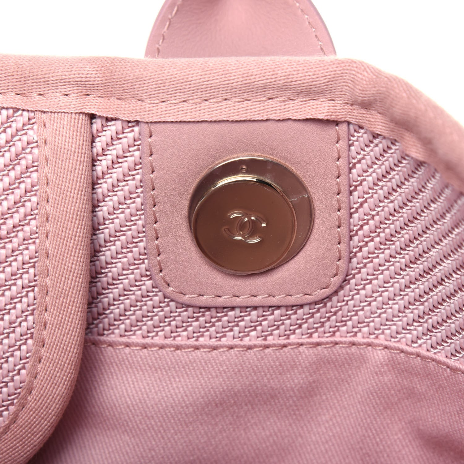 Chanel Mixed Fibers Calfskin Medium Deauville Tote Rose Pink 11 of 23