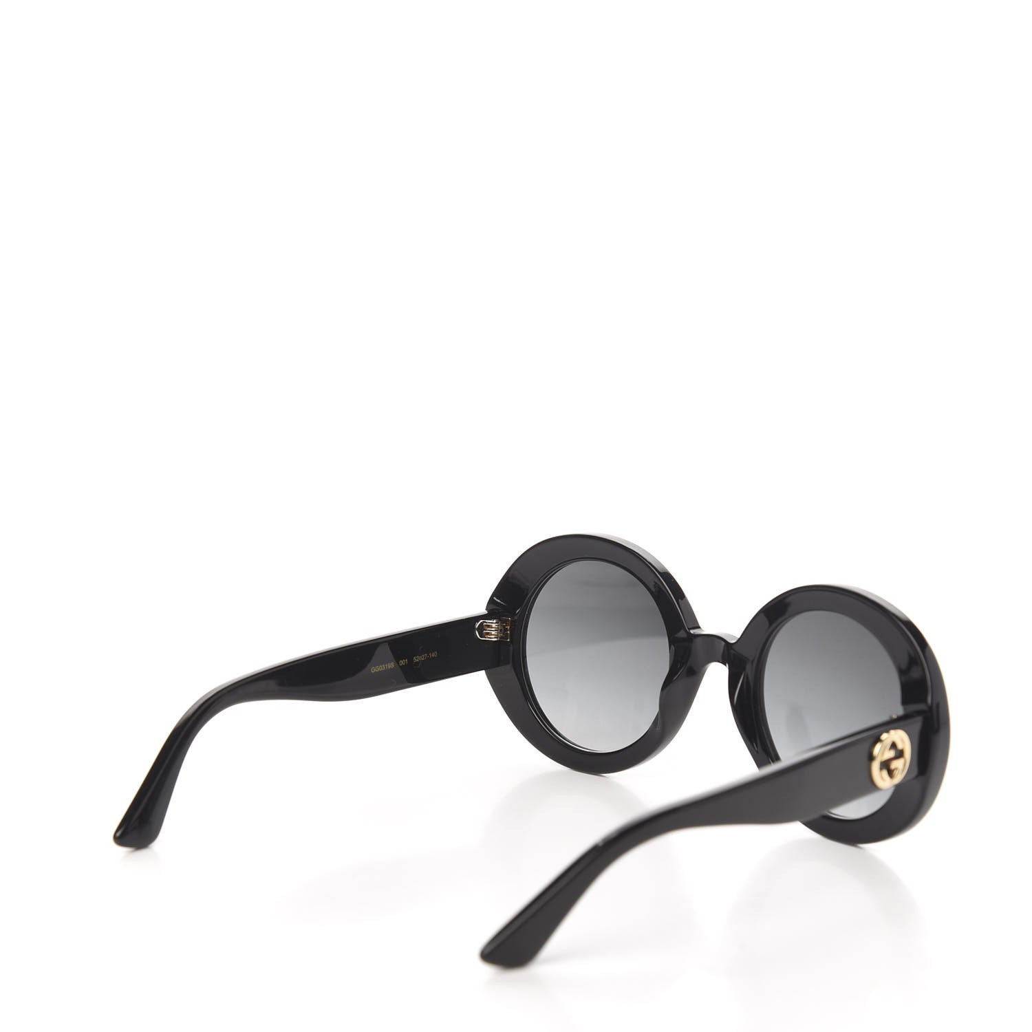 Gucci Acetate Round GG Sunglasses GG0319S Black 4 of 7
