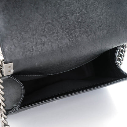 Chanel Calfskin Quilted Medium Top Handle Boy Flap Black 5 of 7