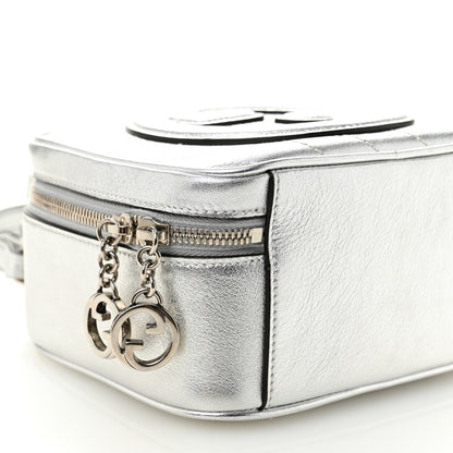 Gucci Metallic Sakai Be Green Calfskin Diagonal Stitched Blondie Top Handle Bag Silver 9 of 10