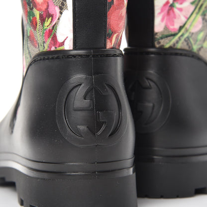 Gucci GG Supreme Monogram Blooms Flat Rubber Boots 40 Beige Multicolor 8 of 9
