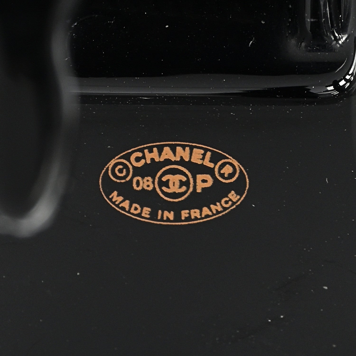 Chanel Resin Enamel Crystal CC Hair Clip Black 3 of 4