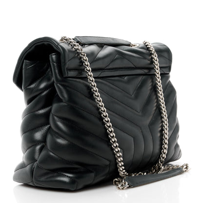 Saint Laurent Calfskin Y Quilted Monogram Medium Loulou Chain Satchel Black 3 of 15