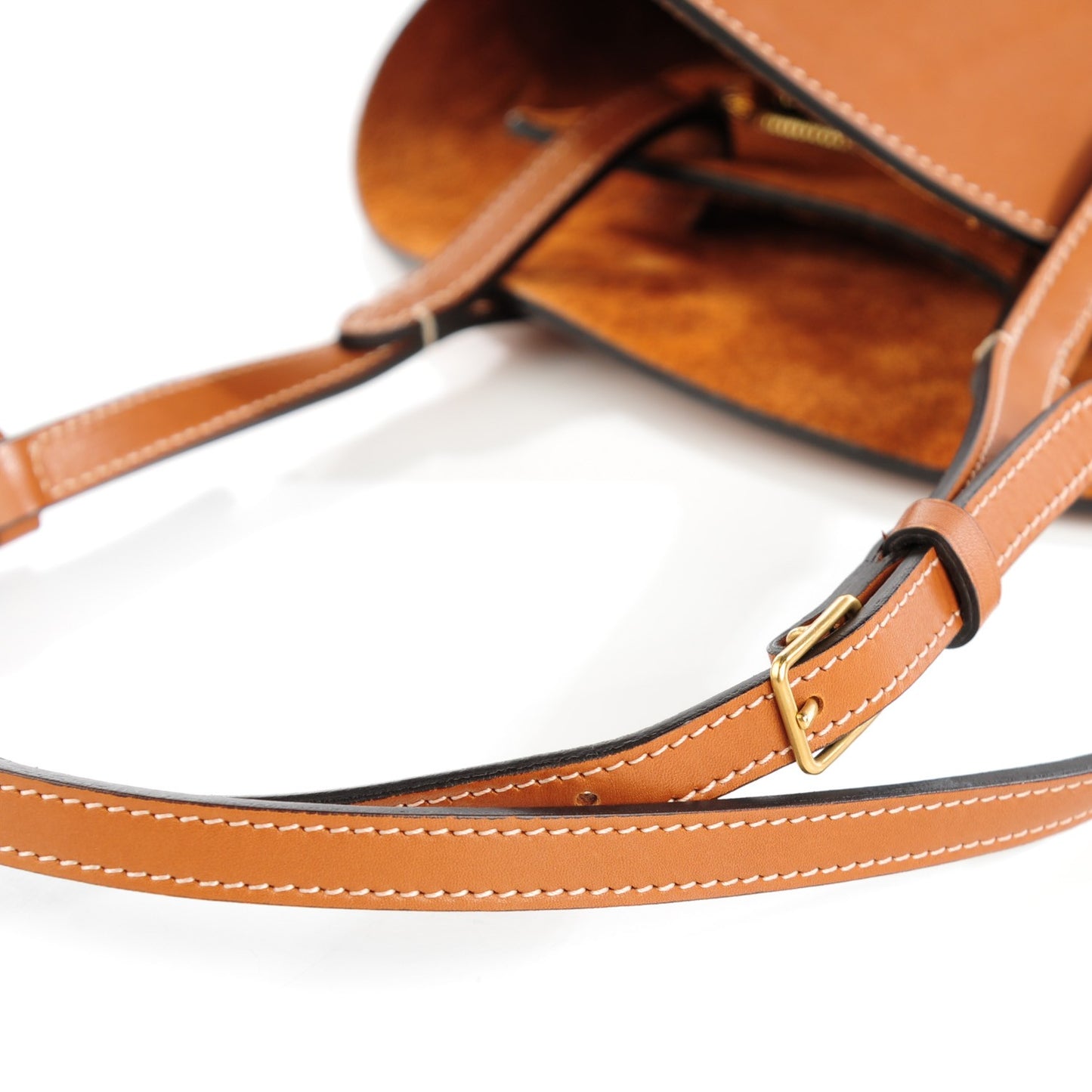 Natural Calfskin Curved Shoulder Bag Tan