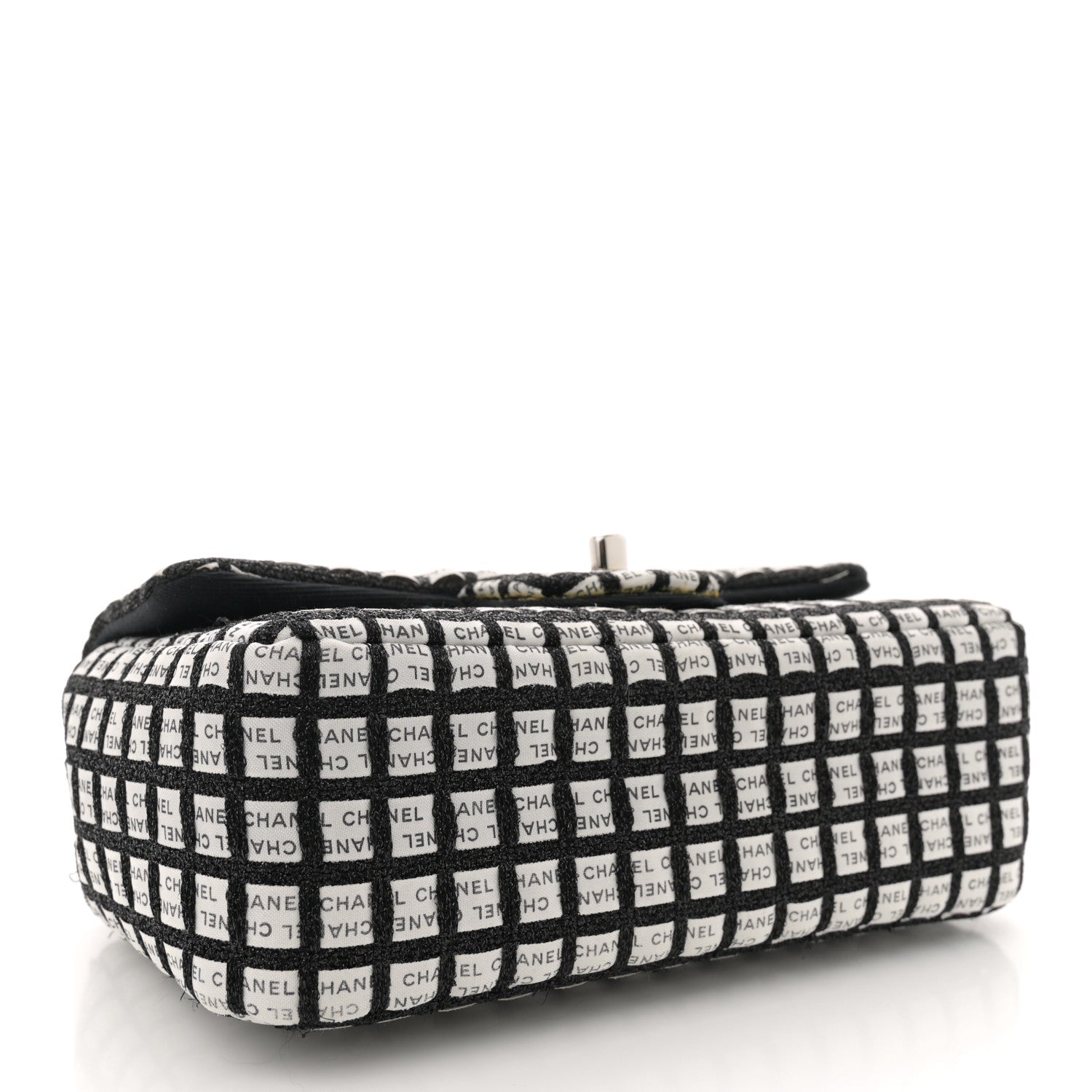 Chanel Ribbon Tweed Mini Rectangular Flap Black Ivory 4 of 11