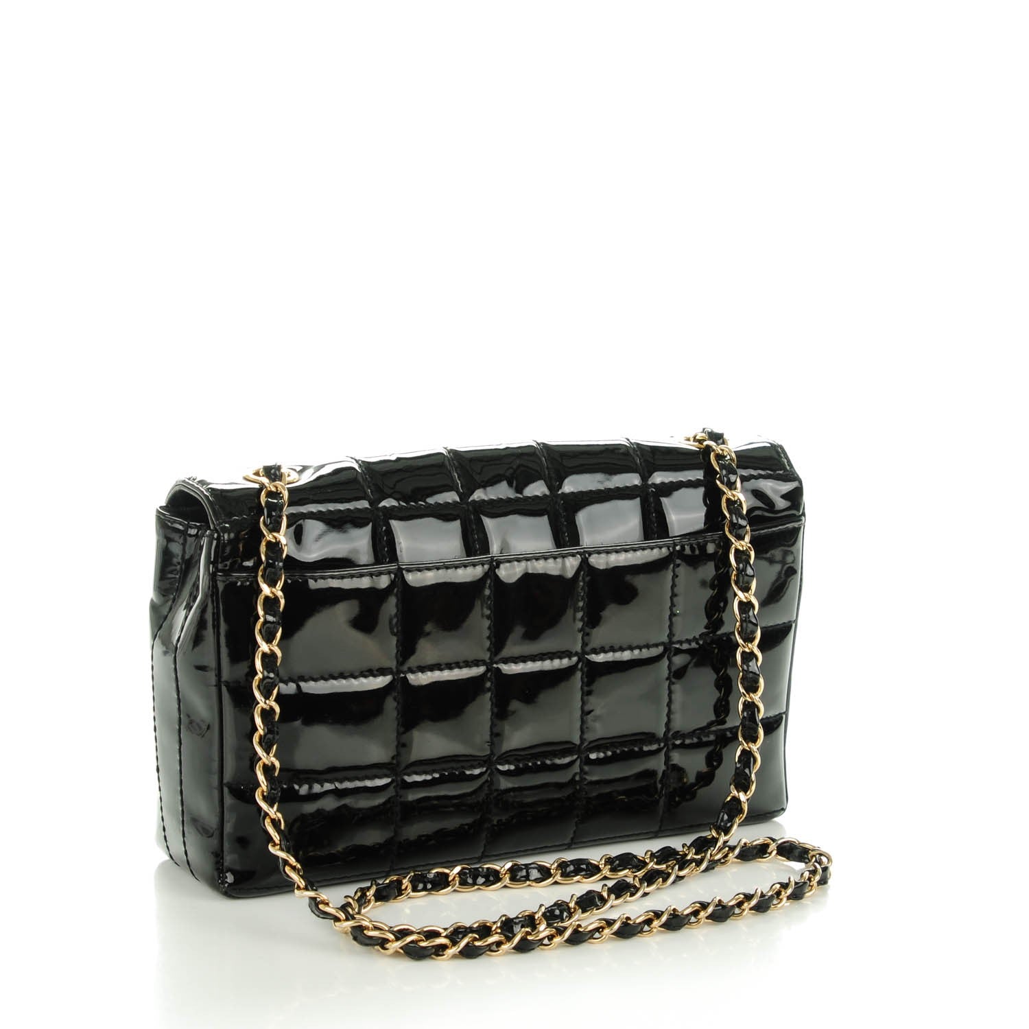 Chanel Patent Quilted Medium Chocolate Bar Flap Black 3 of 8