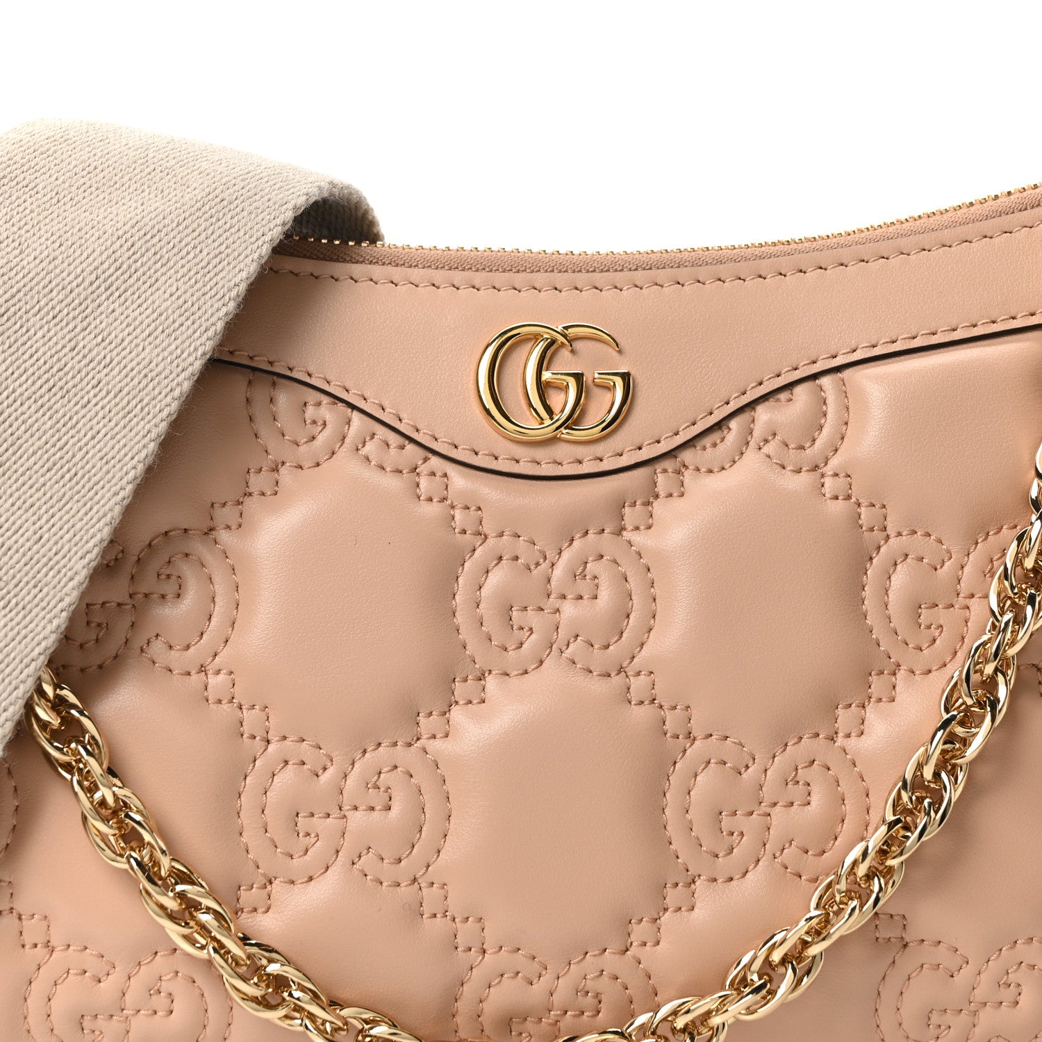 Gucci Calfskin GG Matelasse Chain Handbag Porcelain Rose 8 of 10