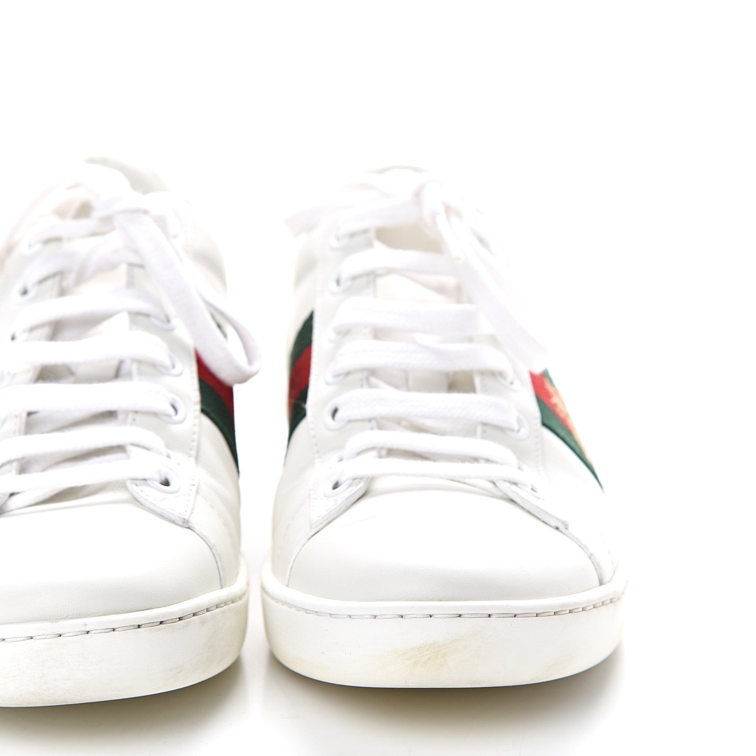 Gucci Calfskin Ayers Bee Embroidered Womens Ace Sneakers 35.5 White Green 11 of 11