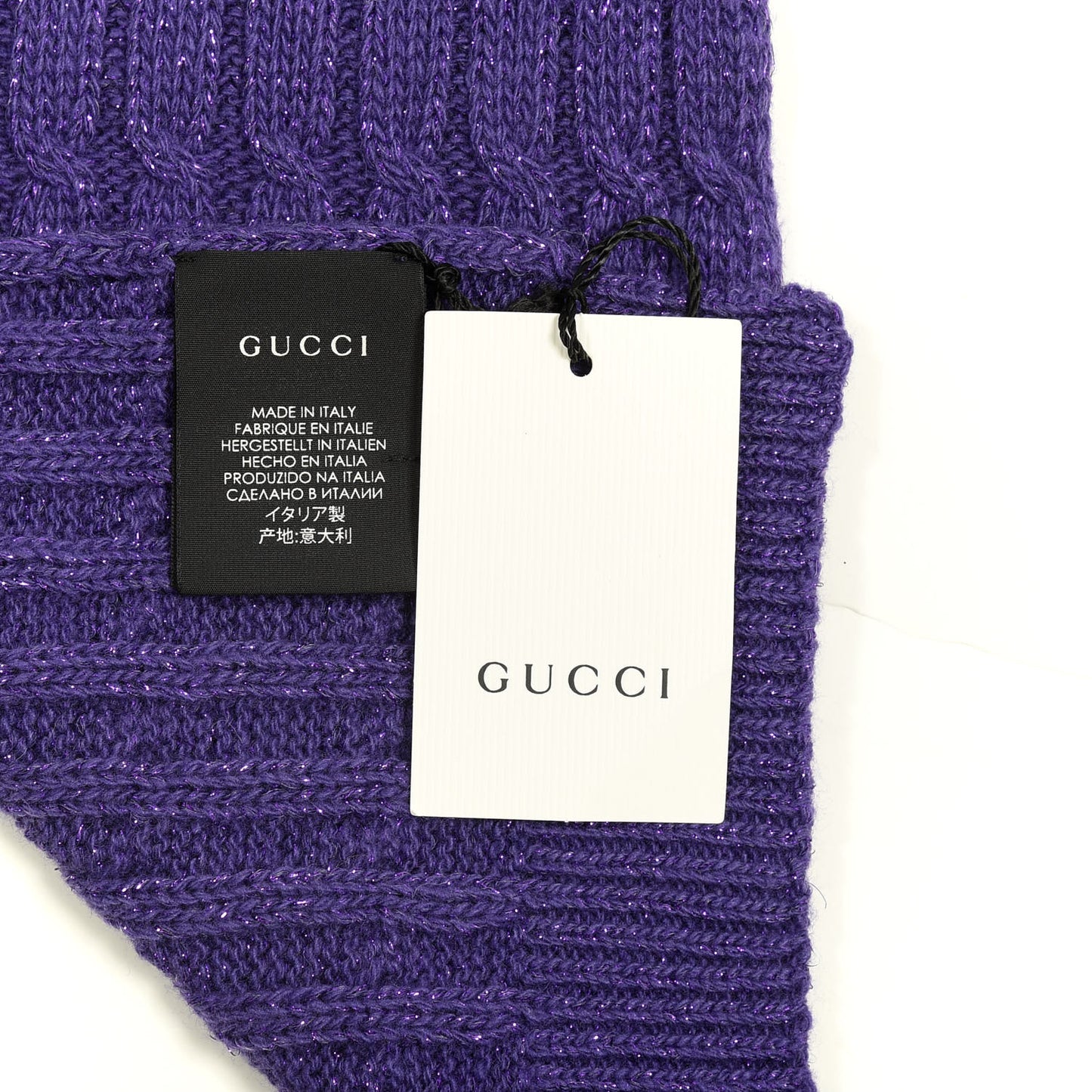 Wool Knit Shine Reg Scarf Parma Violet Dark Purple