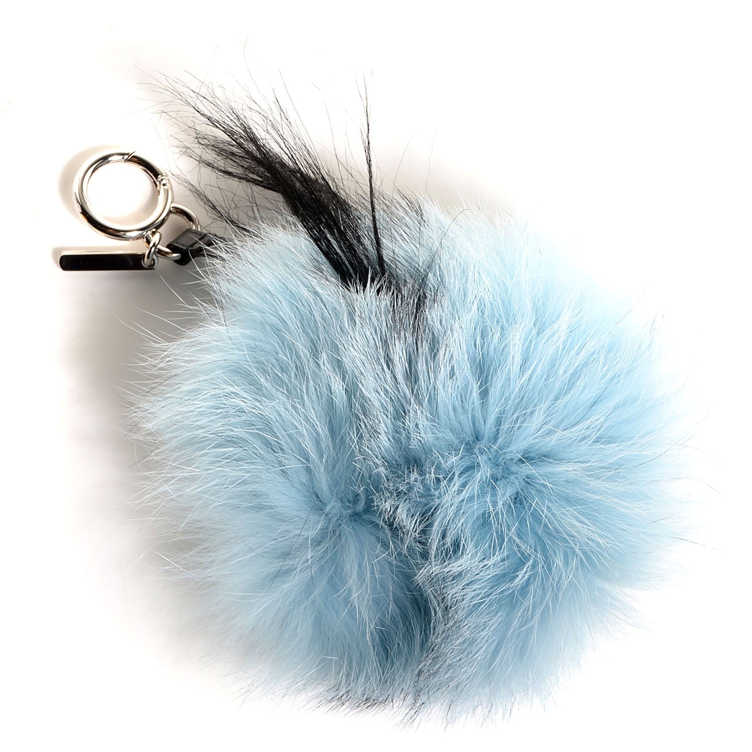 Fendi Fox Mink Rabbit Fur Maddie Monster Bag Bug Charm Light Blue 5 of 8