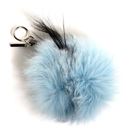 Fendi Fox Mink Rabbit Fur Maddie Monster Bag Bug Charm Light Blue 5 of 8