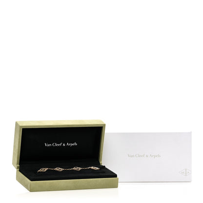 Van Cleef & Arpels 18K Yellow Gold 5 Motifs Guilloche Vintage Alhambra Bracelet 4 of 4