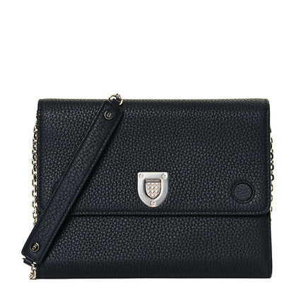 Christian Dior Grained Calfskin Diorever Wallet On Chain Black 1 of 13