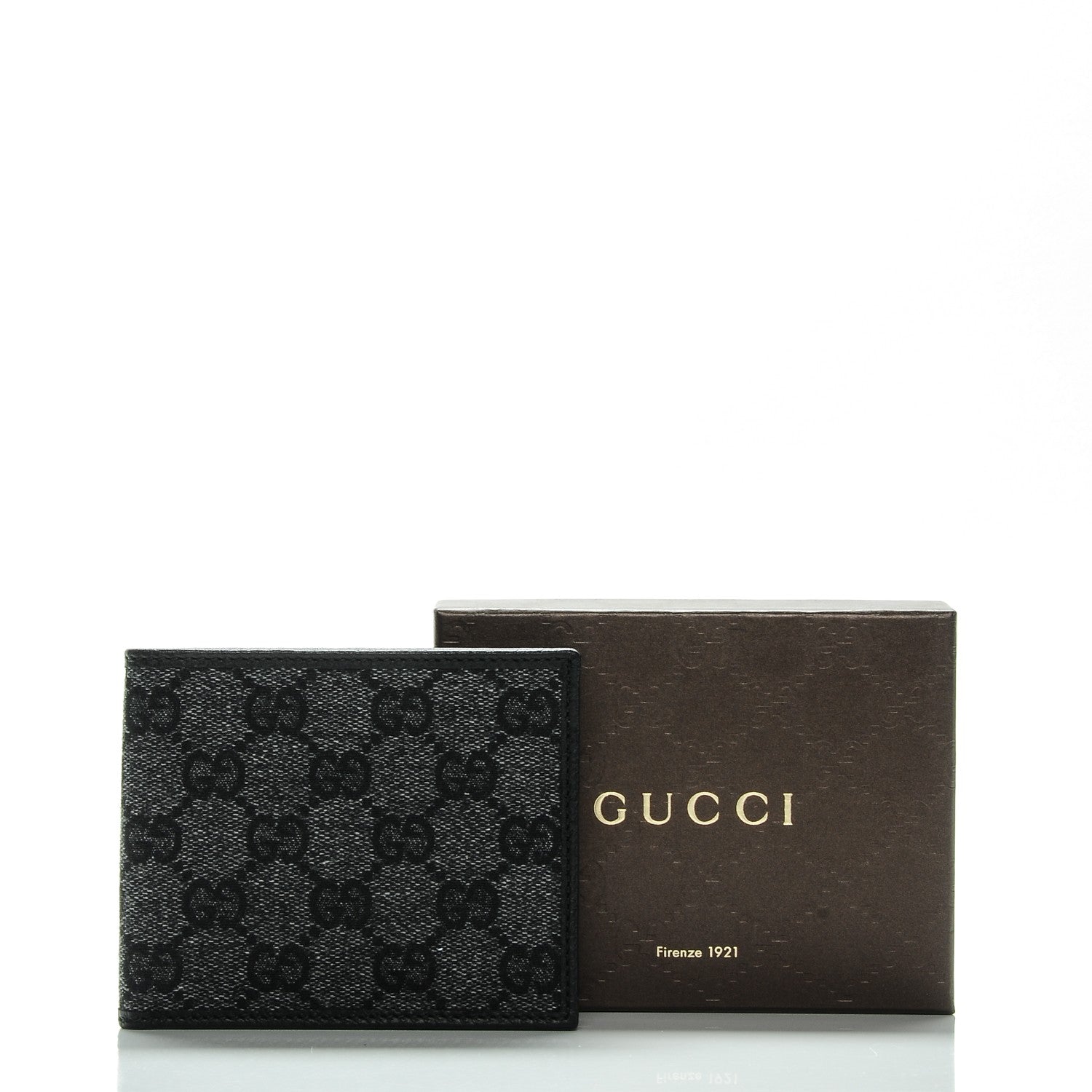 Gucci Denim Monogram Bi-Fold Wallet Black 8 of 8