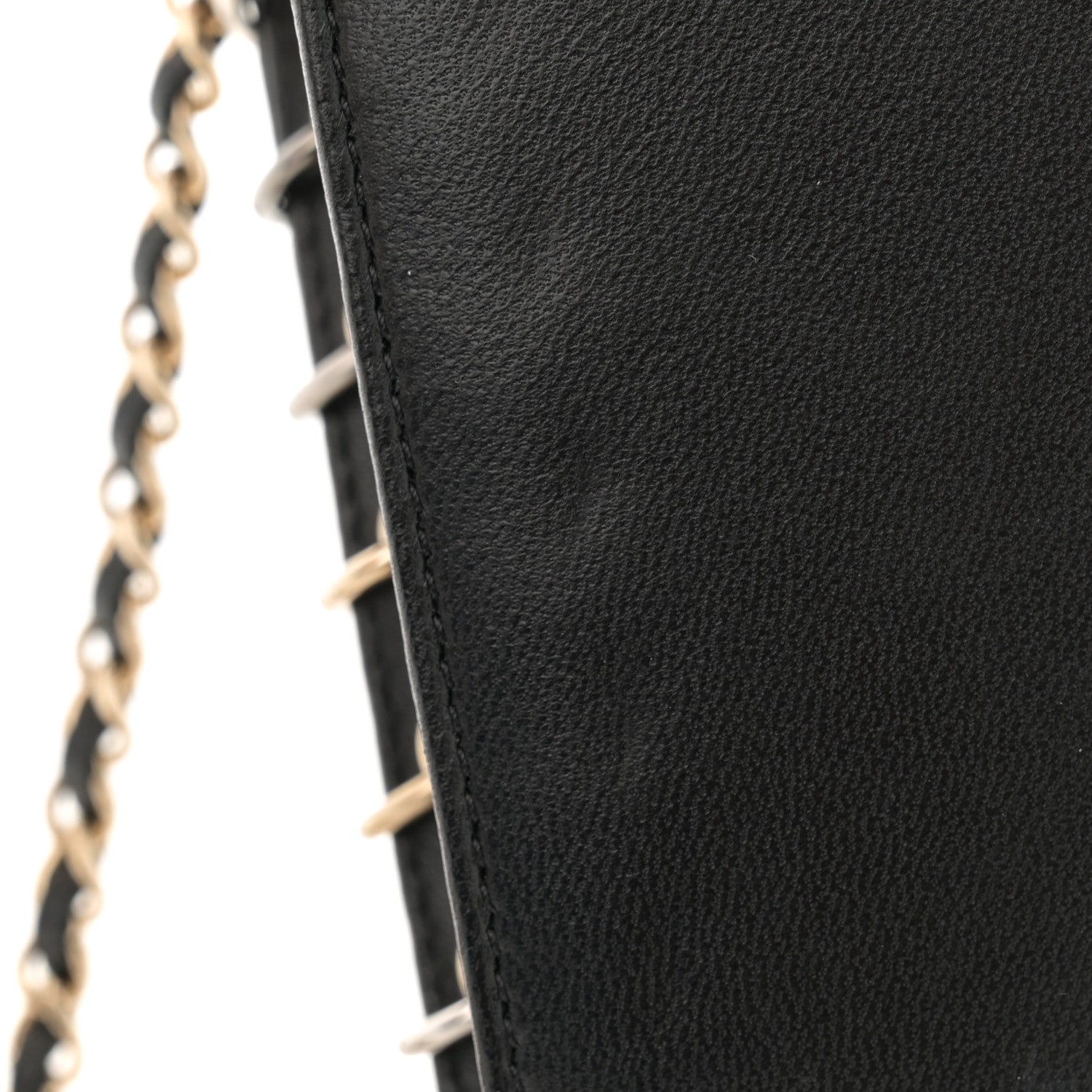 Chanel Lambskin Chocolate Bar Piercing CC Studded Small Chain Flap Bag Black 12 of 12