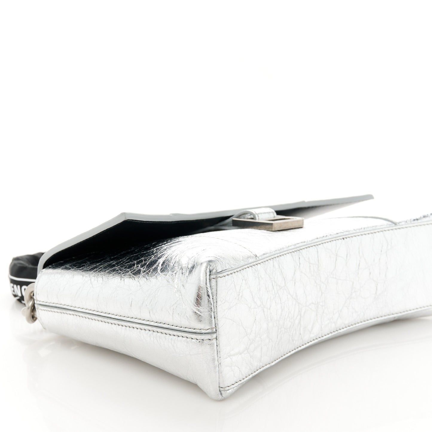 Metallic Calfskin Downtown Chain Shoulder Bag XS Silver