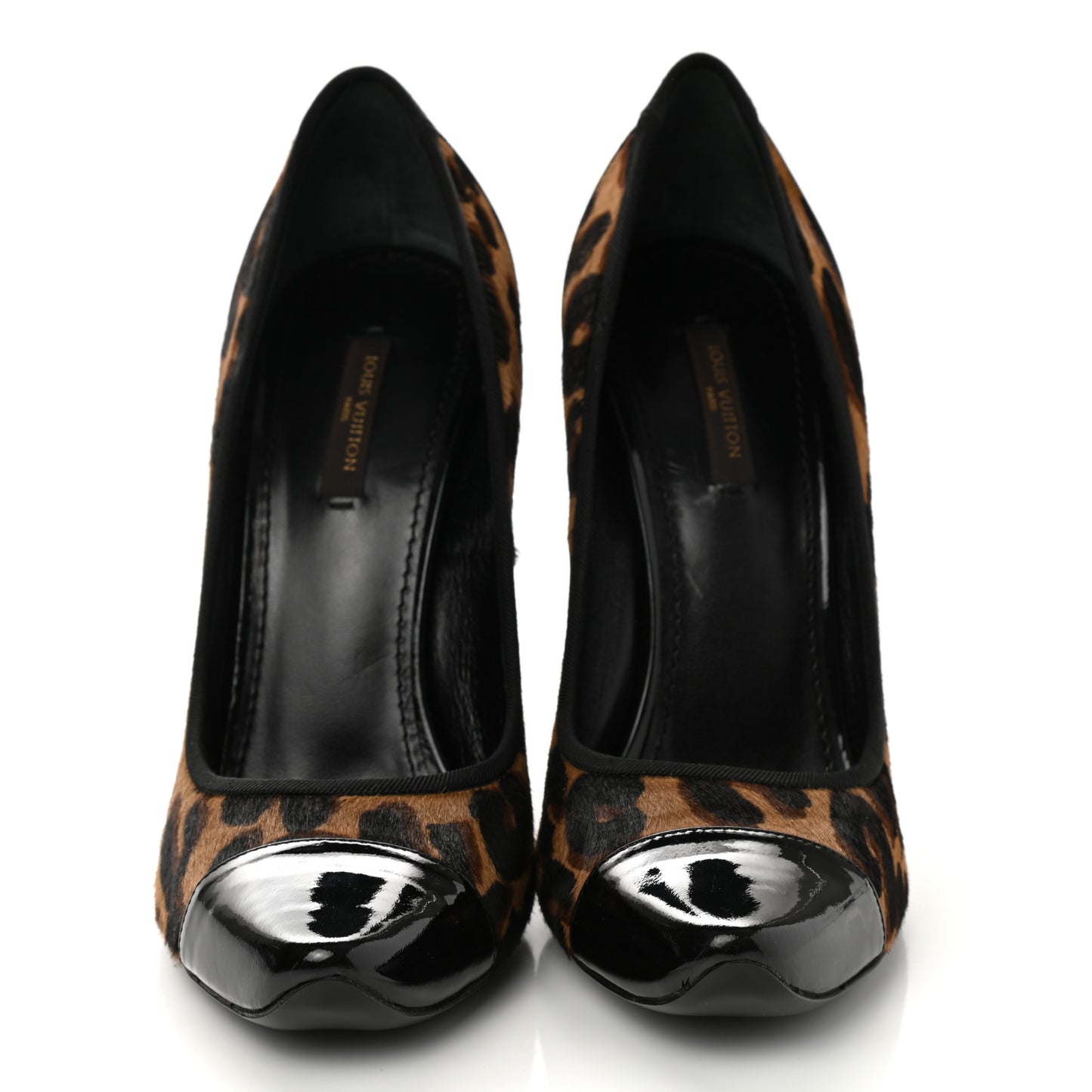 Calfskin Patent Pony Hair Pumps 40 Leopard