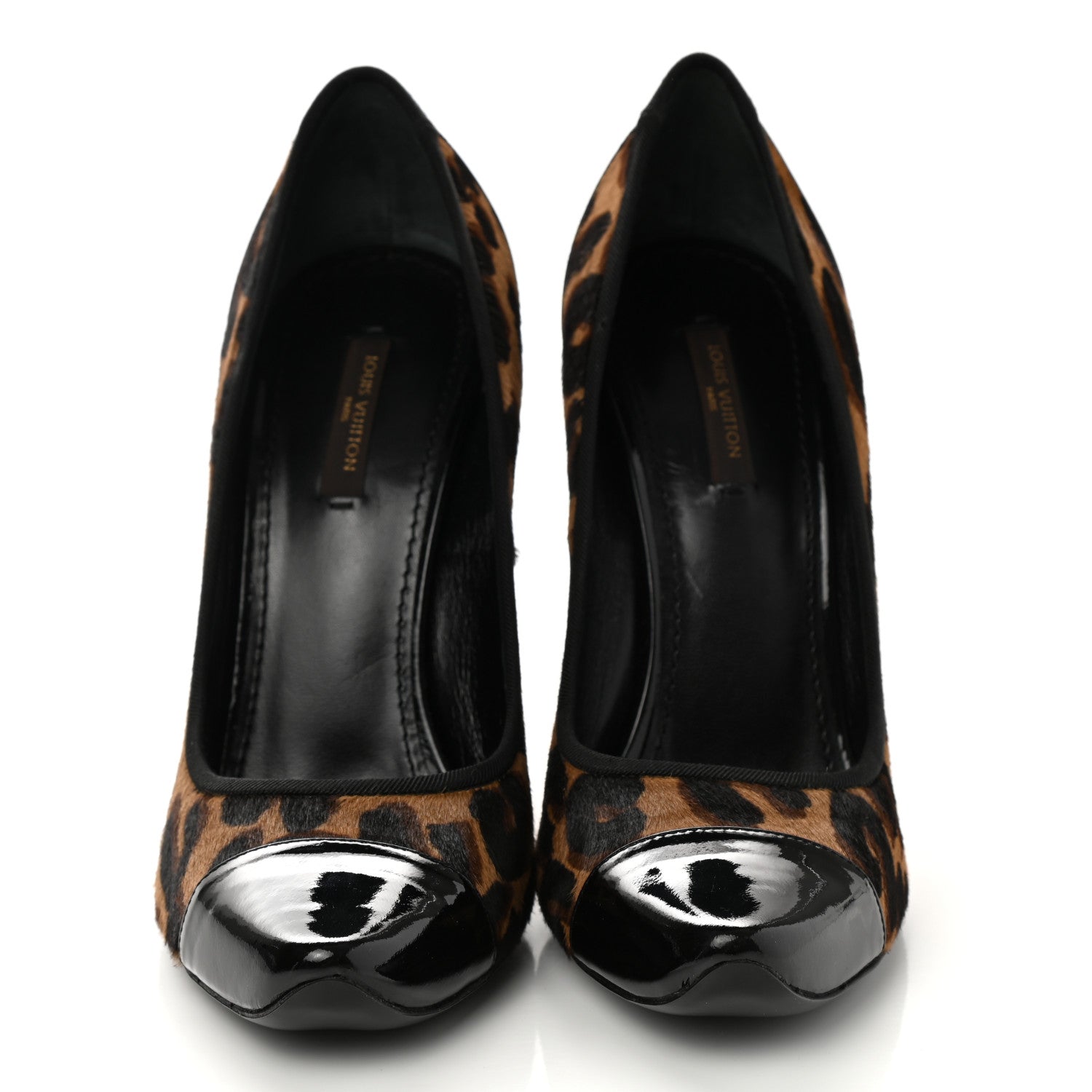 Louis Vuitton Calfskin Patent Pony Hair Pumps 40 Leopard 2 of 9